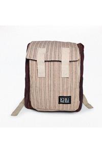 LaLu Products Damen vegan Rucksack Bikram Creme & Braun