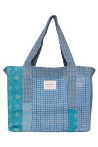 Sissel Edelbo Damen vegan Shopper Tasche Bellis Kantha Blau