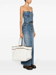 Moschino Leren shopper met rits - Wit