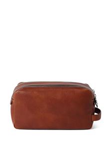 Brunello Cucinelli Toilettas van bewerkt leer - Bruin