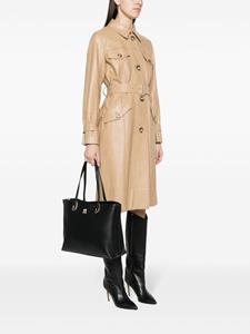 Tommy Hilfiger logo-plaque pebbled-texture shoulder bag - Zwart