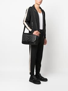 Emporio Armani Leren messengertas - Zwart