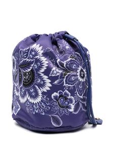 ETRO floral-print drawstring clutch bag - Blauw
