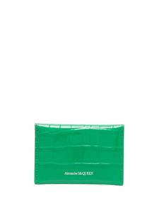 Alexander McQueen Leren pasjeshouder - Groen