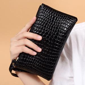 Vrouwen krokodil kunstleer clutch tas telefoon portemonnee portemonnee handtas