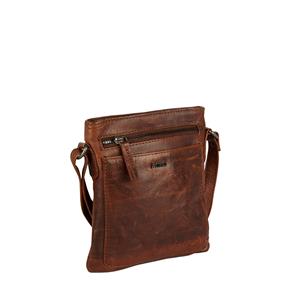 Justified Bags Nynke Top Zip Leder Schoudertas Bruin