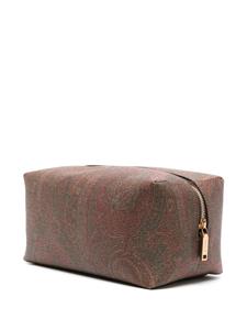 ETRO Pegaso-embroidered paisley-print wash bag - Bruin