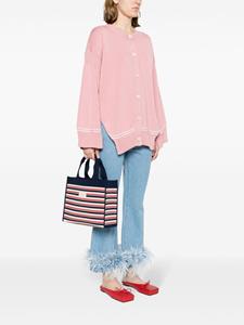 Marni striped jacquard tote bag - Blauw