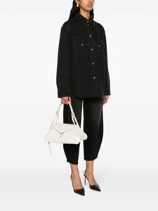 Amina Muaddi Gemini leather shoulder bag - Beige