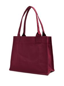 GANNI logo-embroidered tote bag - Rood