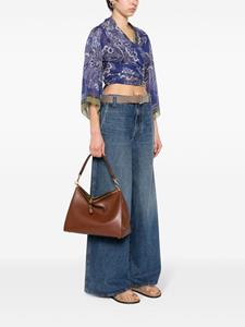 ETRO large Vela leather tote bag - Bruin