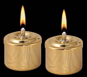 Urnwebshop Twee Gouden RVS Olielampjes