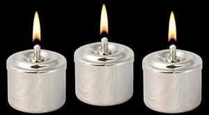 Urnwebshop Drie Matzilveren RVS Olielampjes