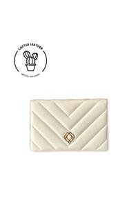 Trashious Damen vegan Clutch Kaktus Leder Off White