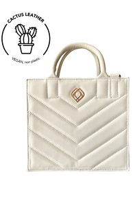 Trashious Damen vegan Box Bag Kaktus Leder Off White