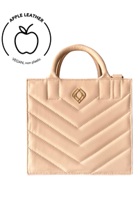 Trashious Damen vegan Box Bag Apfel Leder Blassrosa