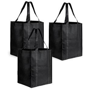 Merkloos 4x stuks boodschappen tassen/shoppers zwart cm -