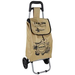 Boodschappentrolley - beige - 28 x 30 x 88 cm - liter -