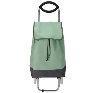 Excellent Houseware Boodschappen en losse spullen trolley - inhoud 30 liter - grijs - met wielen -