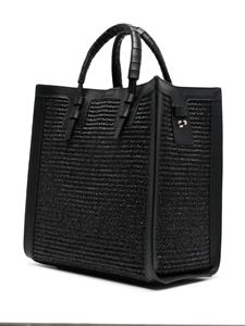 Casadei Beaurivage raffia tote bag - Zwart