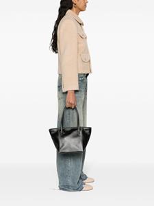 BY FAR Bar leather tote bag - Zwart