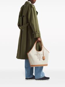 Prada Shopper met geborduurd logo - Beige