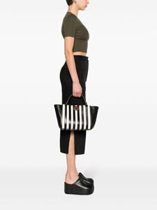 Moschino striped leather tote bag - Zwart
