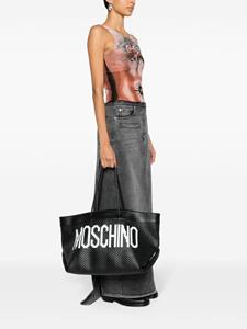 Moschino Geweven shopper met logoprint - Zwart