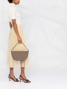 Brunello Cucinelli Schoudertas met raffia-effect - Beige