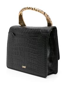 Roberto Cavalli large Roar leather tote bag - Zwart