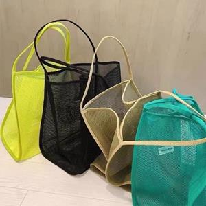 YJSTY 1Pc transparante mesh-schoudertas is modieus, lichtgewicht reisboodschappentas met grote capaciteit