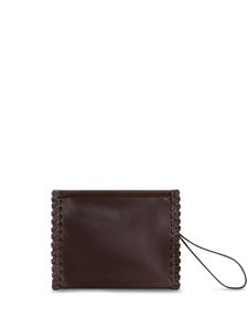 ETRO medium braided leather clutch bag - Bruin