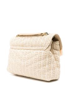 TWINSET Oval-T raffia shoulder bag - Beige