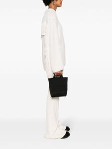 Moncler logo-embroidered woven tote bag - Zwart