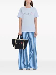 Marni Shopper met geborduurd logo - Blauw