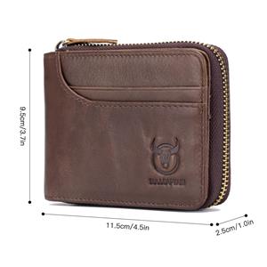 TOMTOP JMS Lederen Bifold Zipper Wallet voor Travel Purse Pouch