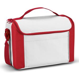 Merkloos Kleine koeltas voor lunch rood/wit 27 x 20 x 16 cm 8 liter -