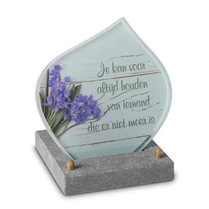 Gedenkartikelen FotoGlas traan 15x15cm: Je kan voor altijd houden van iemand