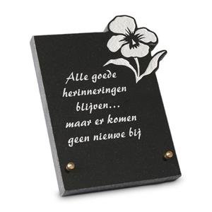 Gedenkartikelen Gedenksteen 16x22cm met Lelie: Alle goede herinneringen blijven...