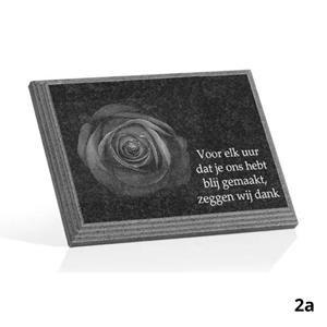 Gedenkartikelen Gedenkplaat 30x20cm: tekst + lasertekening