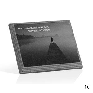 Gedenkartikelen Gedenkplaat 20x15cm: tekst + laserfoto geheel dekkend