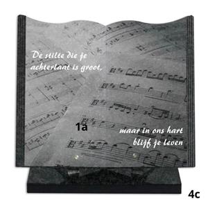 Gedenkartikelen Gedenkmonument Boek 35x35cm: tekst + laserfoto geheel dekkend