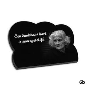 Gedenkartikelen Gedenkplaat 18x25cm: tekst + laserfoto persoon