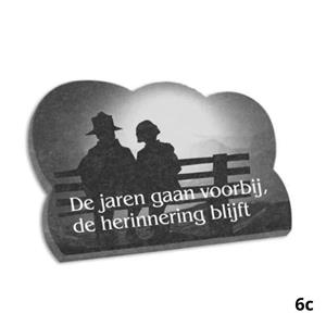 Gedenkartikelen Gedenkplaat 18x25cm: tekst + laserfoto volledig dekkend