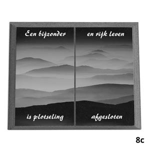 Gedenkartikelen Gedenkplaat 25x35cm: tekst + laserfoto geheel dekkend