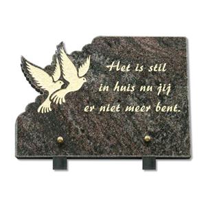 Gedenkartikelen Gedenksteen 18x25cm met Vogels uitsnede