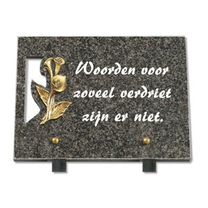 Gedenkartikelen Gedenksteen 18x25cm met Aronskelk uitsnede