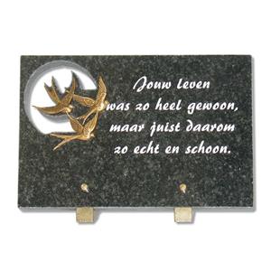 Gedenkartikelen Gedenksteen 20x30cm met Vogels: Jouw leven