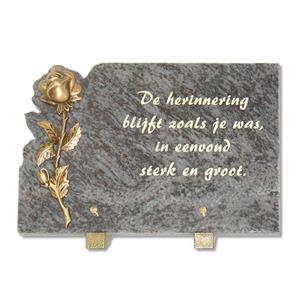 Gedenkartikelen Gedenksteen 20x30cm met Roos
