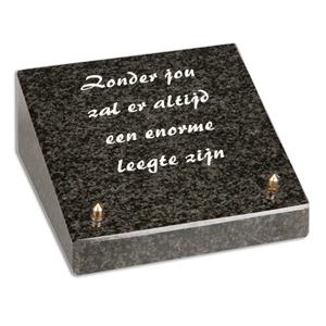 Gedenkartikelen Gedenksteen Vierkant: Zonder jou zal er altijd een enorme leegte zijn